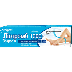 Ліотромб 1000-Здоров'я гель 1000 МО/г туба 25г