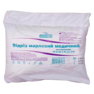 Отрез марлевый (марля) Angelmed (АнгелМед) медицинский нестерильный размер длина 1000 см (10 метров) х ширина 90 см 1 шт