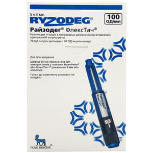 Райзодег Флекстач р-р д/ин. 100ЕД/мл картр. 3мл шприц-ручка №5