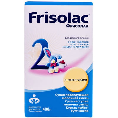 Смесь сухая молочная Фрисолак 2 с нуклеотидами для детей с 6 до 12 месяцев 400 г