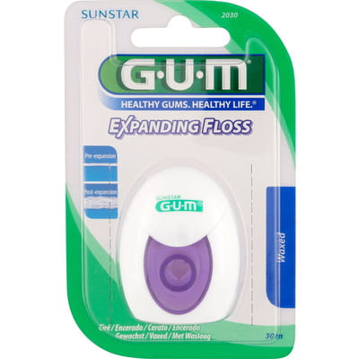 Зубная нитка GUM (Гам) Expanding Floss с эффектом расширения 30 м