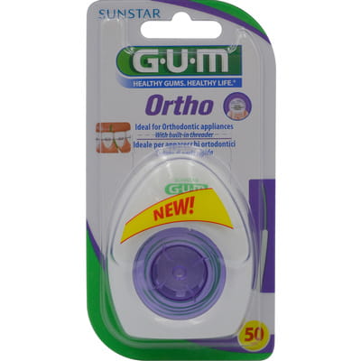 Зубная нитка GUM (Гам) Ortho ортодонтическая 50 использований