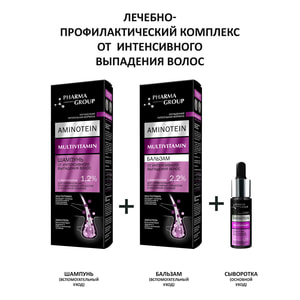 Шампунь от интенсивного выпадения волос PHARMA GROUP (Фарма груп) для нормализации репродуктивных процессов в волосяной луковице 150 мл
