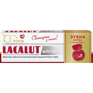 Зубная паста LACALUT (Лакалут) Вайт 75 мл и зубная нитка 10 м
