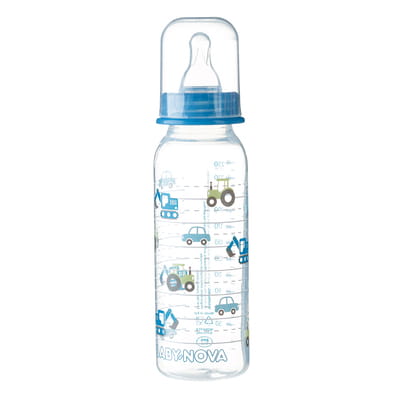 Пляшечка для годування BABY-NOVA (Бебі нова) Декор пластикова колір в асортименті 250 мл
