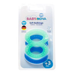 Зубное кольцо BABY-NOVA (Беби нова) твердое рельефное цвет в ассортименте 2 шт
