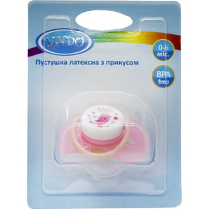Пустышка LINDO (Линдо) артикул Pk 012/0-6 латексная с прикусом на блистере от 0 до 6 месяцев 1 шт