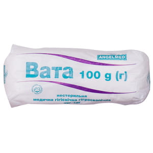 Вата медична гігроскопічна нестерильна зіг-заг 100 г Angelmed (АнгелМед)