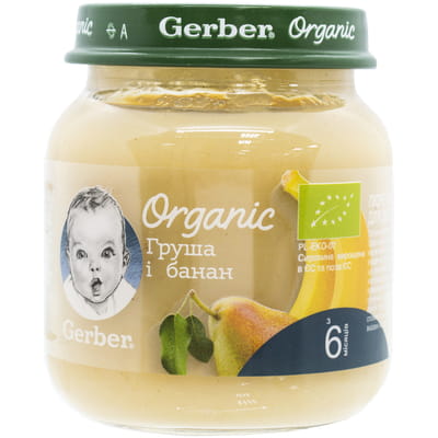 Пюре фруктовое детское NESTLE GERBER (Нестле Гербер) Organic (Органическое) Груша и банан с 6-ти месяцев 125 г