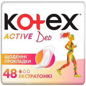Прокладки щоденні жіночі KOTEX (Котекс) Active Deo (Актив Део) екстратонкі ароматизовані 48 шт
