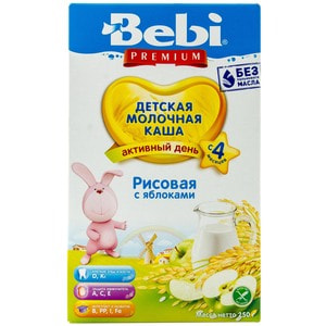 Каша молочная детская KOLINSKA BEBI (Колинска беби) Премиум рисовая с яблоком 250 г