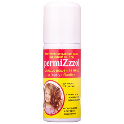 Средство для волос Пермизол профилактическое противопедикулёзное (от вшей и гнид) аэрозоль 70 мл