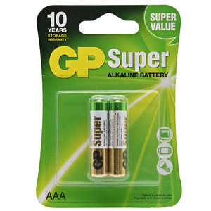 Батарейки GP (Джипі) Super Alkaline 24A-U2 LR03 AAA лужні 2 шт