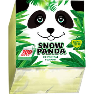 Салфетки столовые СНЕЖНАЯ ПАНДА однослойные желтые размер 24 см x 24 см 100 шт