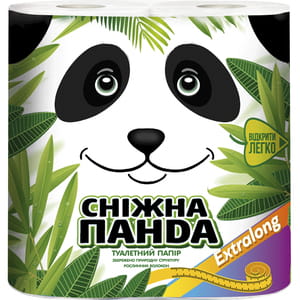 Бумага туалетная СНЕЖНАЯ ПАНДА Extralong двухслойная 4 рулона