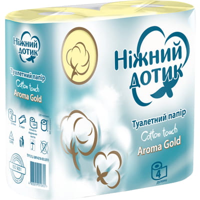 Бумага туалетная НІЖНИЙ ДОТИК Aroma Gold двухслойная 4 рулона