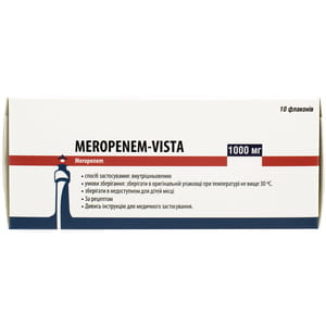 Меропенем-Виста пор. д/п р-ра д/ин. 1000мг фл. №10