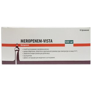 Меропенем-Віста пор. д/п р-ну д/ін. 500мг фл. №10