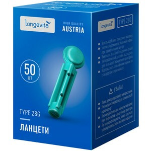 Ланцети для глюкометра Longevita (Лонгевіта) Smart Type 28G 50 шт