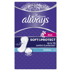 Прокладки ежедневные женские ALWAYS (Олвейс) Platinum Collection Deo Normal (платинум коллекшин део нормал) 50 шт