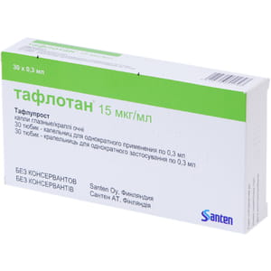 Тафлотан гл.капли 15мкг/мл тюбик-капел. 0,3мл №30