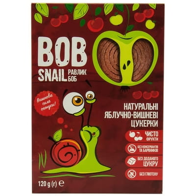 Конфеты детские натуральные Bob Snail (Боб Снеил) Улитка Боб яблочно-вишневые 120 г