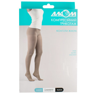 Колготы женские 2 компрессии Торговый Дом Алком 7012 черные размер 2