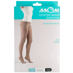 Колготки жіночі 2 компресії Торговий Дім Алком 7012 чорні розмір 4