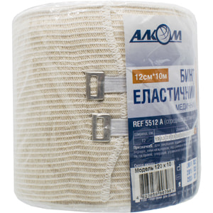 Бинт еластичний медичний Торговий Дім Алком 5512 середньої розтяжності розмір 12 см х 10 м 1 шт