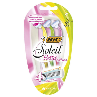 Бритва BIC (Бик) Soleil Bella (Солей Белла) Colours для женщин 3 шт