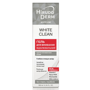 Гель для умивання HIRUDO DERM (Гірудо дерм) White Line White Clean (Вайт лайн вайт клін) відбілювючий 180 мл
