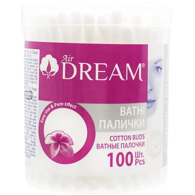 Палички ватні AIR DREAM (Ейр дрім) гігієнічні банка пластикова 100 шт