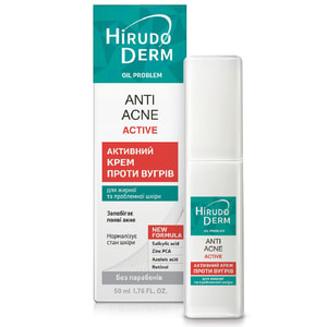 Крем для обличчя HIRUDO DERM (Гірудо дерм) Oil Problem Anti Acne Active (Оіл Проблем Анті Акне Актив) активний проти вугрів 50 мл
