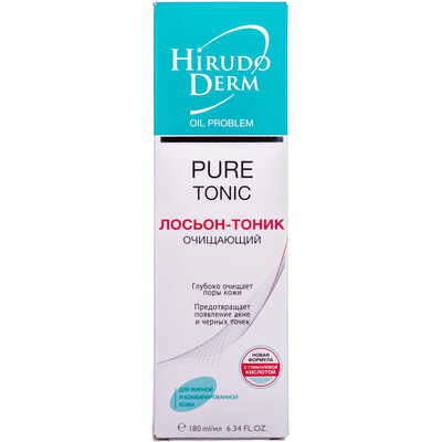 Лосьон-тоник для лица HIRUDO DERM (Гирудо дерм) Oil Problem Pure Tonic (Оил Проблем Пур Тоник) очищающий для нормальной и жирной кожи 180 мл