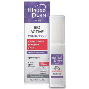 Крем для лица HIRUDO DERM (Гирудо дерм) Anti Age Bio-active multieffect (Анти Эйдж Био-актив мультиэффект) против возрастных изменений 50 мл