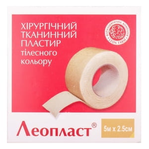 Пластырь хирургический Леопласт на тканной основе телесный без катушки размер 5 м х 2,5 см 1 шт