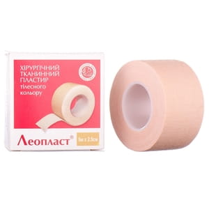 Пластырь хирургический Леопласт на тканной основе телесный без катушки размер 5 м х 2,5 см 1 шт
