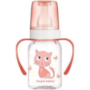 Бутылочка для кормления CANPOL (Канпол) артикул 11/823 с рисунком  и ручкой Цветная ферма 120 мл