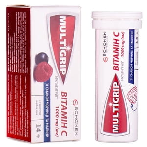 Мультигрип Витамин С таблетки шипучие по 1000 мг туба 10 шт