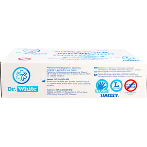 Перчатки Dr.White Innovation (Др.Вайт Инноватион) смотровые нитриловые неприпудренные нестерильные размер L 1 пара