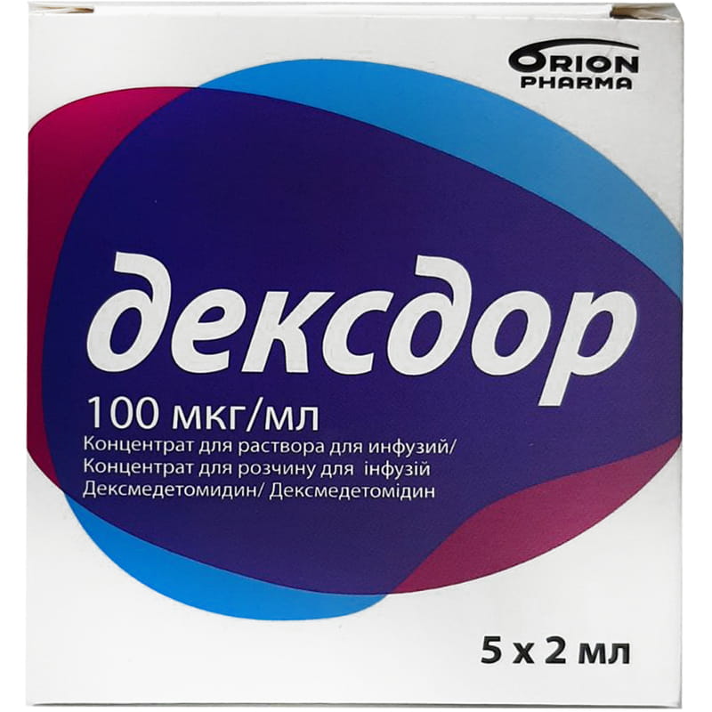 Дексдор концентрат для раствора для инфузий 100 мкг/мл в ампулах по 2мл .