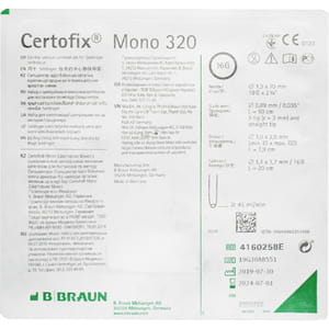 Набор для катетеризации центральных вен (набор по Сельдингеру) Certofix Mono (Цертофикс Моно) 320 одноканальный катетер 16G 1 шт