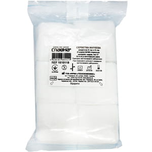 Серветки марлеві Славна медичні стерильні розмір 5см х 5см (8 шарів) 100 шт