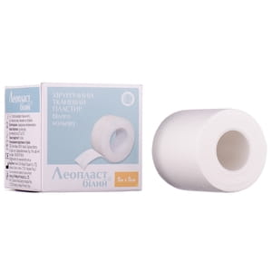 Пластырь хирургический Леопласт на тканной основе белый без катушки размер 5 м х 5 см 1 шт