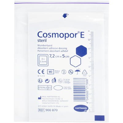 Повязка пластырная (пластырь) Cosmopor E (Космопор) стерильная размер 7,2см х 5см 1 шт