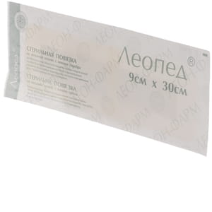 Пластырь хирургический Леопед стерильный нетканый с ионами серебра размер 9 см х 30 см 1 шт