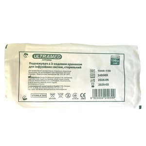 Удлинитель с 3-ходовым краником для инфузионных систем 150 см Ultramed