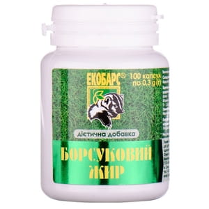 Барсучий жир обогащенный капсулы по 0,3 г флакон 100 шт