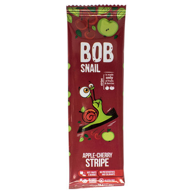 Цукерки дитячі натуральні Bob Snail (Боб Снеіл) Равлик Боб страйпси яблучно-вишневі 14 г