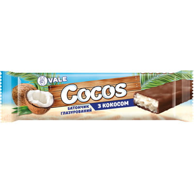 Батончик COCOS (Кокос) глазурований з кокосом 35 г
